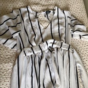 Striped long maxi romper